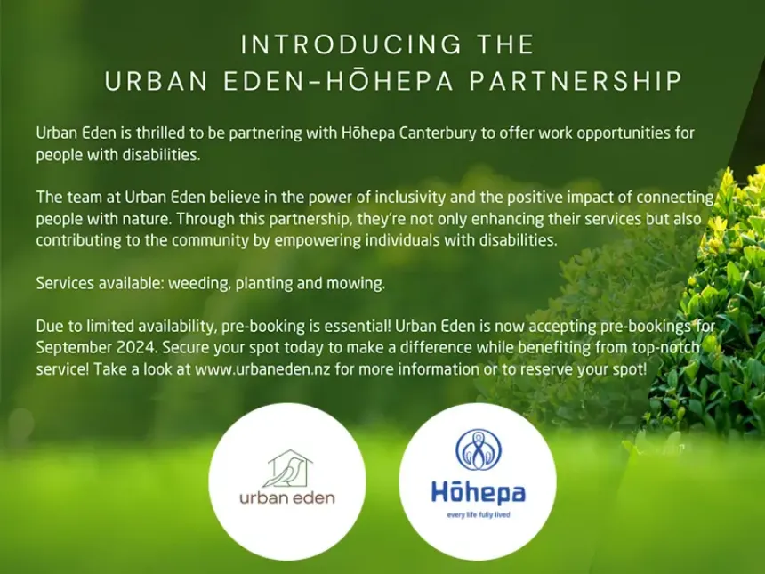 Hōhepa and Urban Eden partnership
